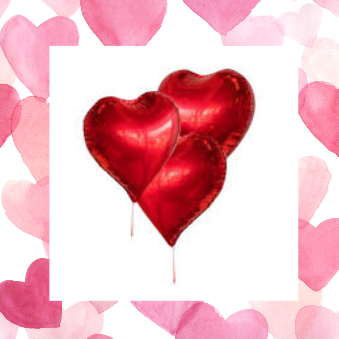 Triple Helium Heart (D4) Balloon