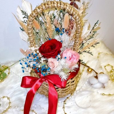 Red Bucket Preserved Bloom