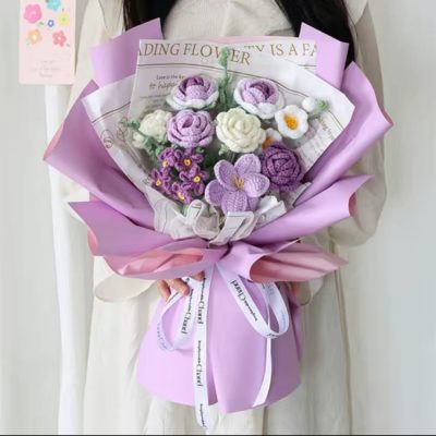 Ivy Lilac Crochet Bouquet