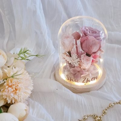 Lilac Bloom Dome Preserved Flower Dome