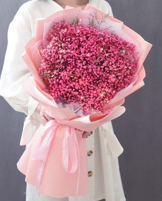 Pink Starlight Preserved Baby Breath Bouquet