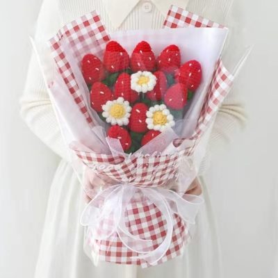 Strawberry Crochet Bouquet