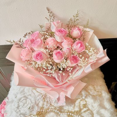 Snow Pink Roses (VDAY)