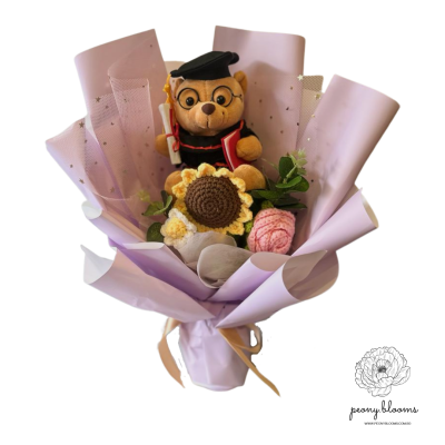 Crochet Pink Graduation Bouquet