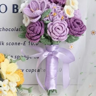 Bridal Aubrey Lilac Crochet Bouquet