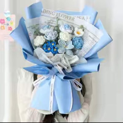 Delilah Blue Crochet Bouquet