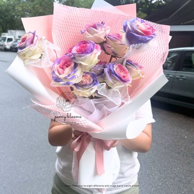 Aurora Lights Indigo Roses bouquet