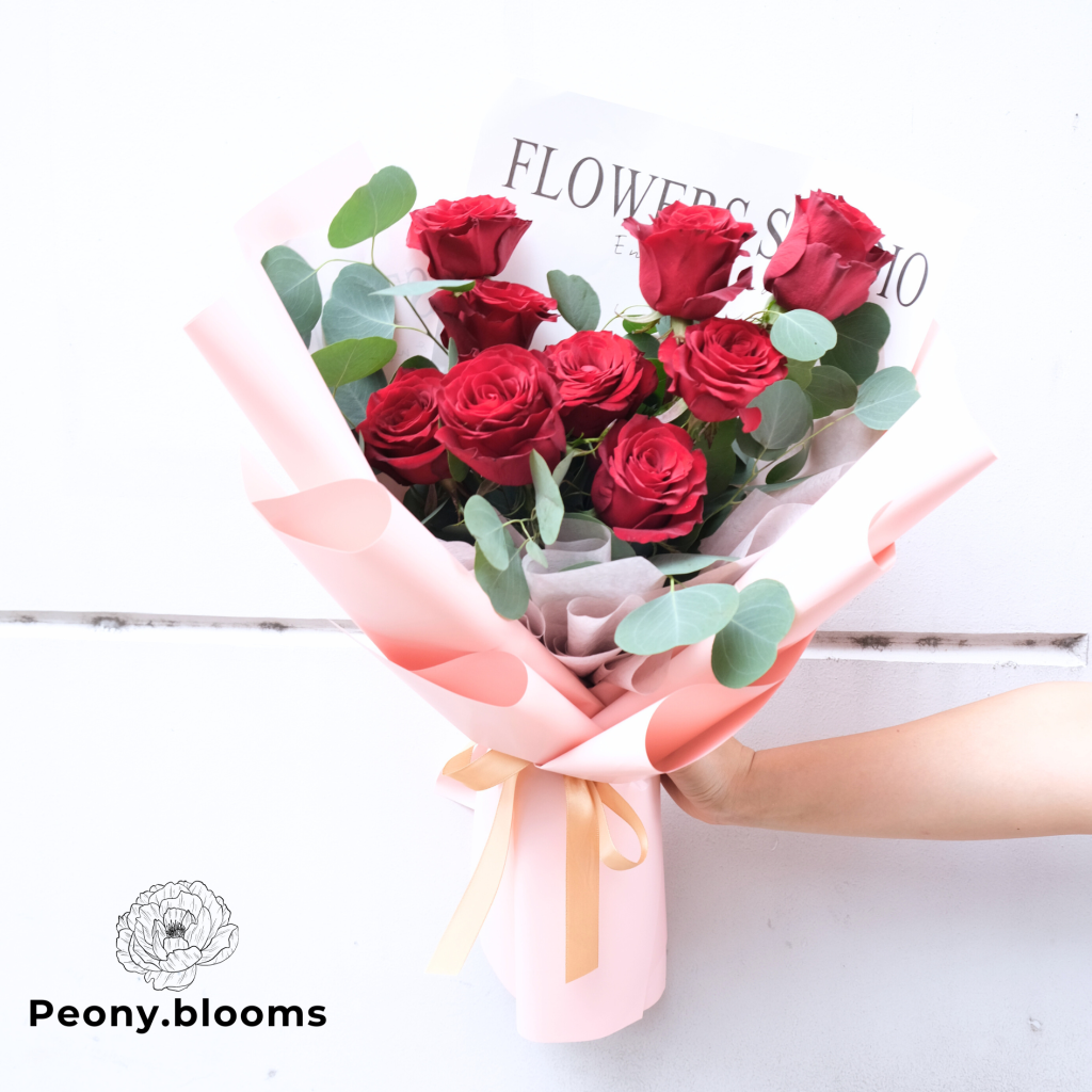 Bloom Premium Roses Roses Bloom Bouquet - Peony Blooms
