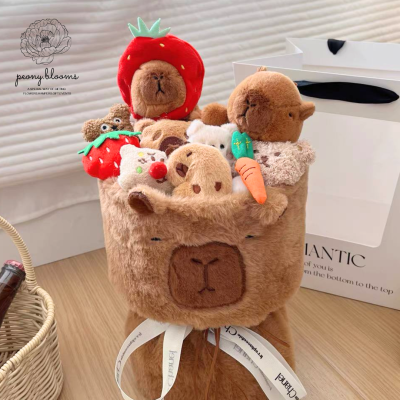 Capybara inspired plushie soft toy bouquet