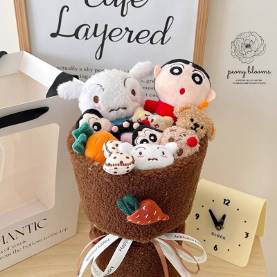 Shin Chan inspired plushie soft toy bouquet
