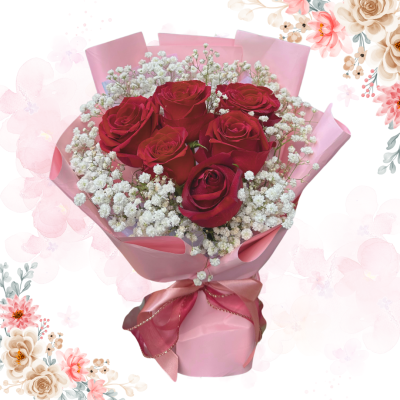 Juliette 6 Red Rose Bouquet (Vday)
