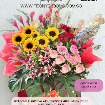 WELCOME BLOOMING WISHES CONGRATULATIONS STAND GOS20