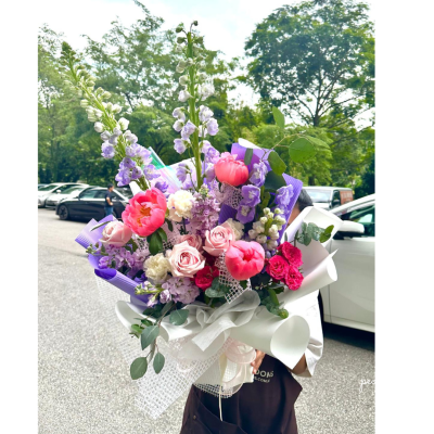 Lilac Pink Paeonia Bouquet (Peony) (VDAY)