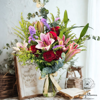 Beauty of Lily Vase Arrangement