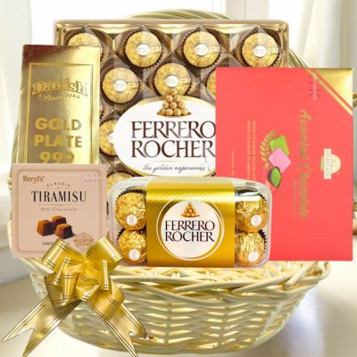 HAPPY SWEETNESS CHOCOLATES BITES BASKET– COMES WITH GIFT HAMPER
