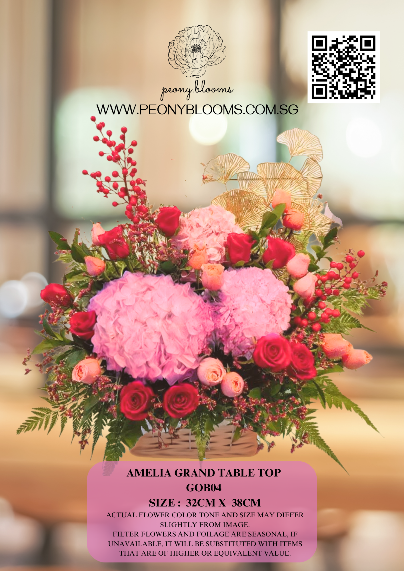 table top flower arrangement Singapore