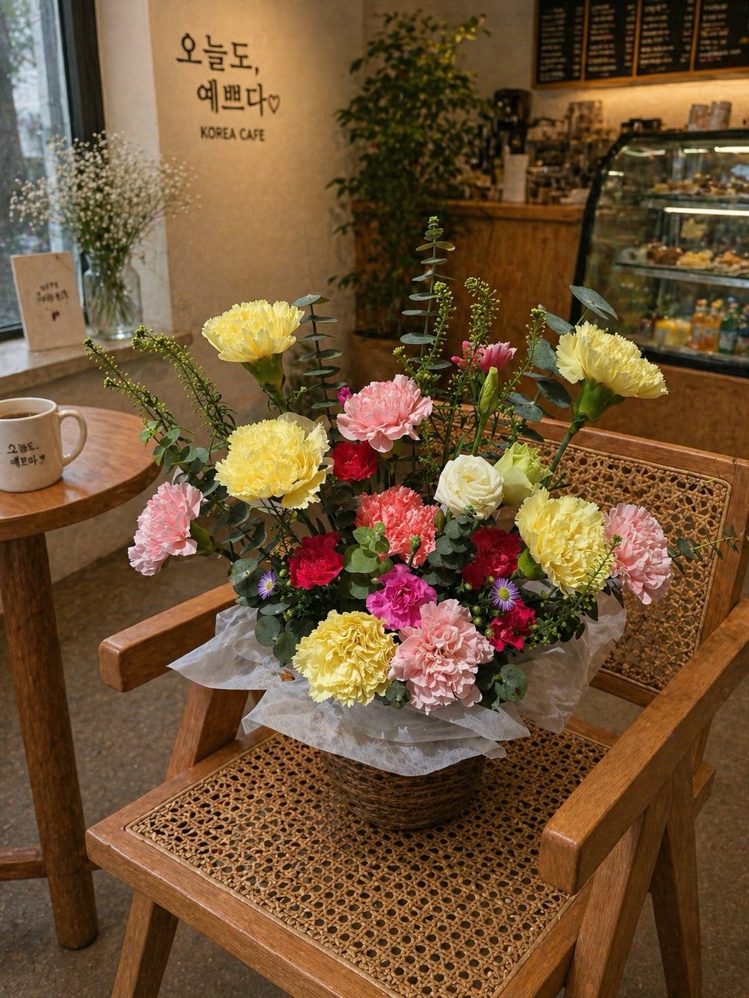 Spring Carnations Basket FFBQ121