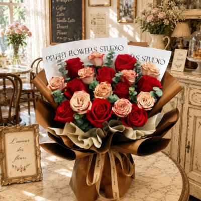 Cappuccino Red Roses Bouquet FFBQ126R