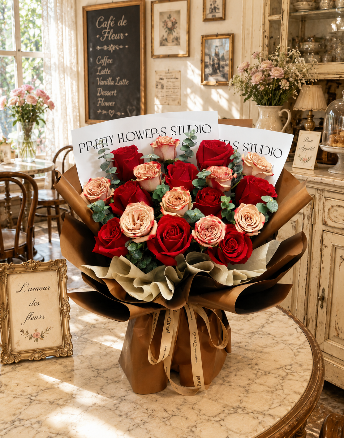 Cappuccino Red Roses Bouquet FFBQ126R