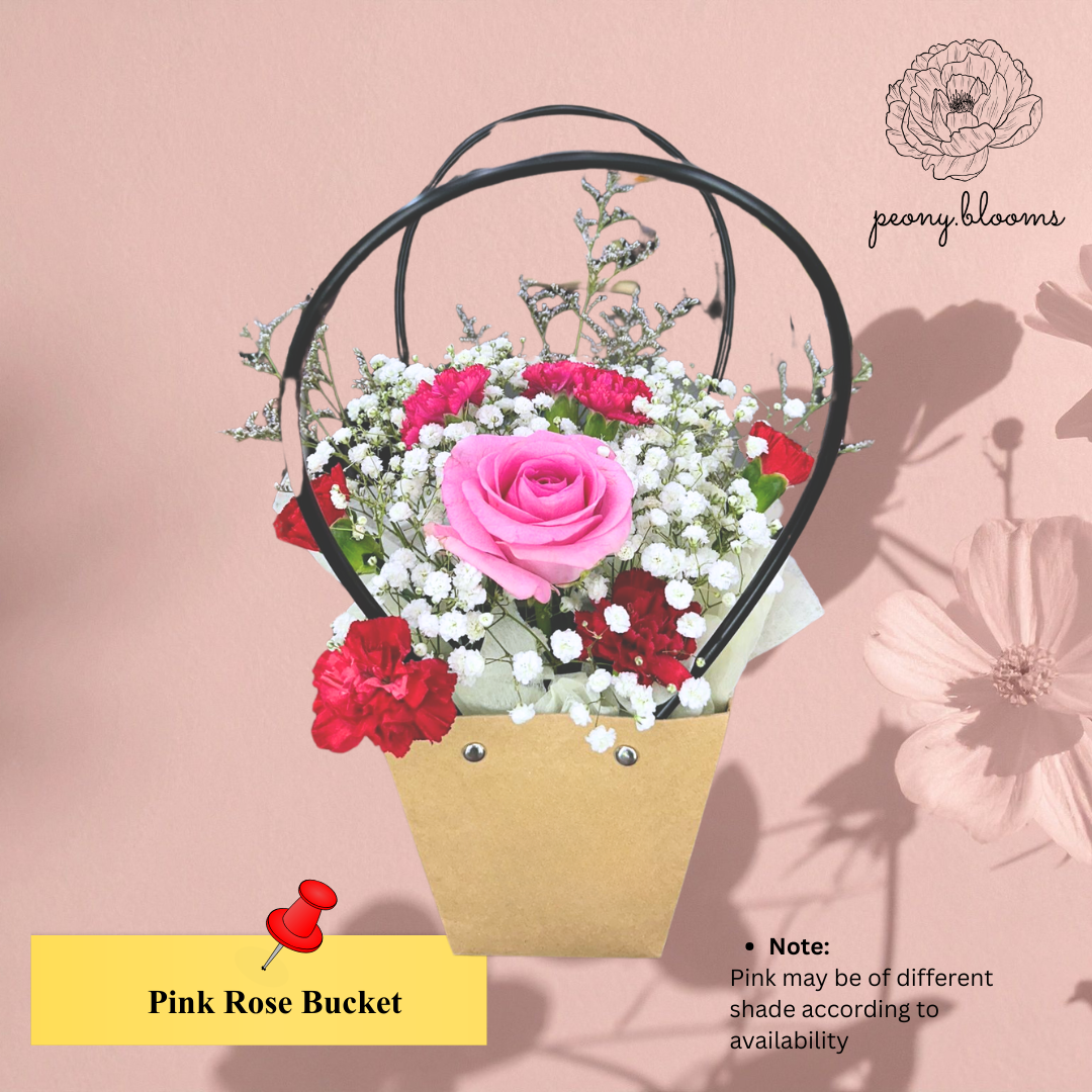 Pink Rose Bucket 
