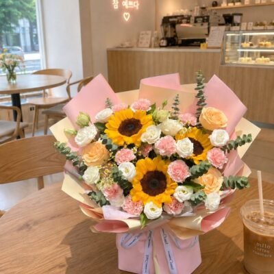 Peach Sunflower Bouquet FFBQ132SF