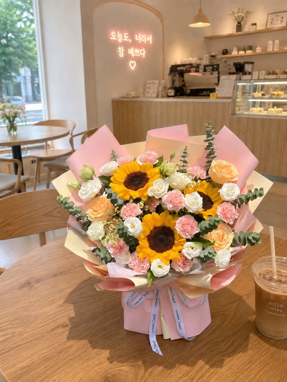 Peach Sunflower Bouquet FFBQ132SF