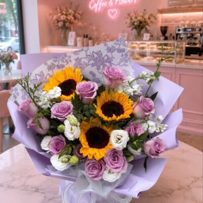 Dion Lilac Sunflower Bouquet FFBQ131SF